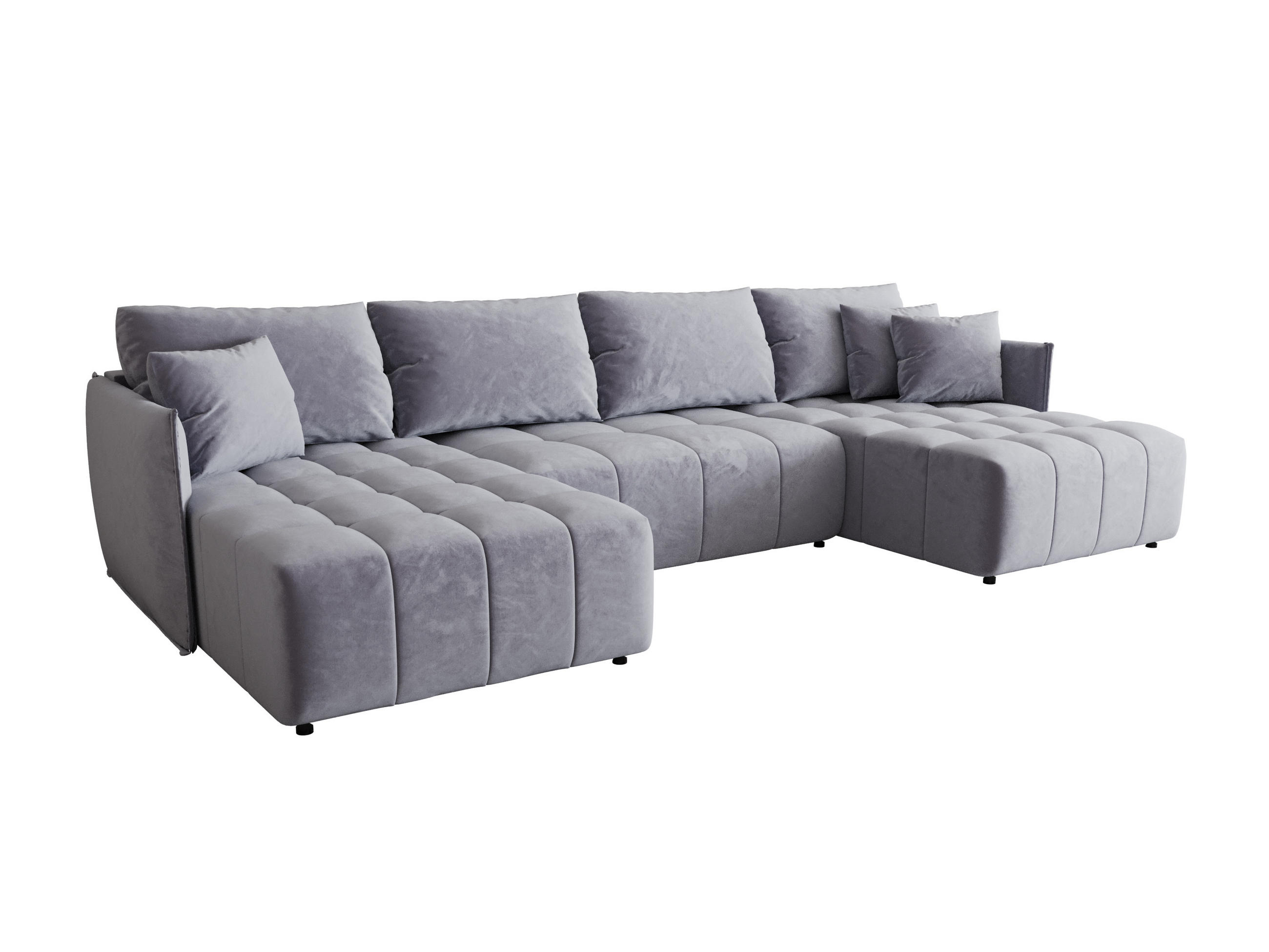 ECKSOFA mit Schlaffunktion ONIL U Monolith 70 - Hellblau, Textil (349/185cm) - Bedante