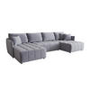 ECKSOFA mit Schlaffunktion ONIL U Monolith 70 - Grau, Textil (349/185cm) - Bedante