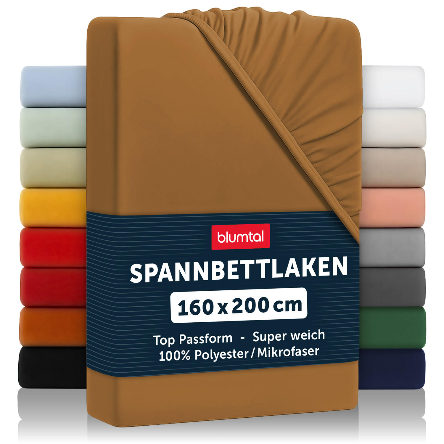 SPANNBETTLAKEN 2er-Set 160/200/30 cm Braun - Braun, Textil (160/200cm) - Blumtal