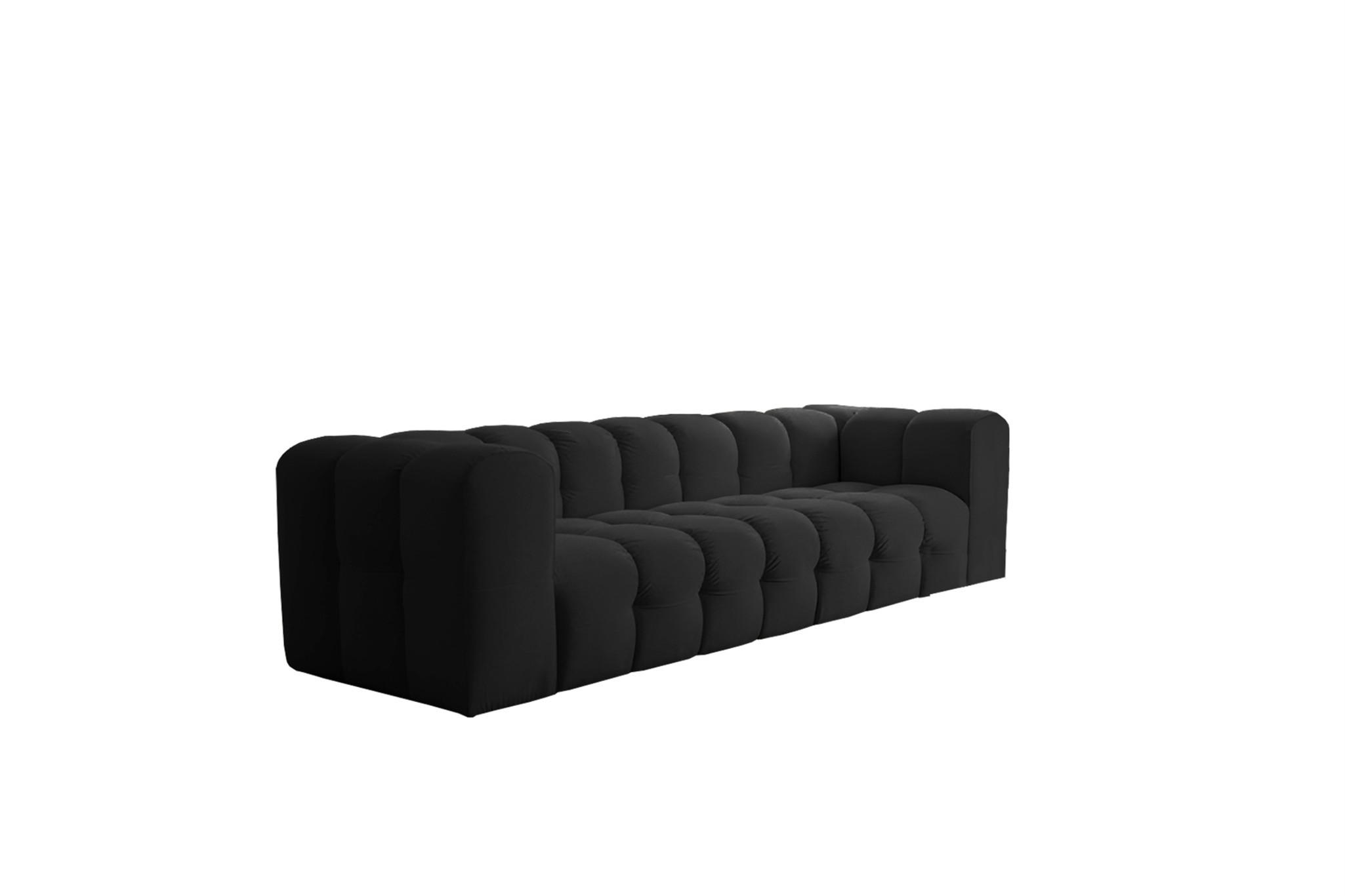 SOFA 4-sitzer Solvie In Tiffani - Schwarz, Holzwerkstoff/Textil (250/75/106cm) - Fun Möbel