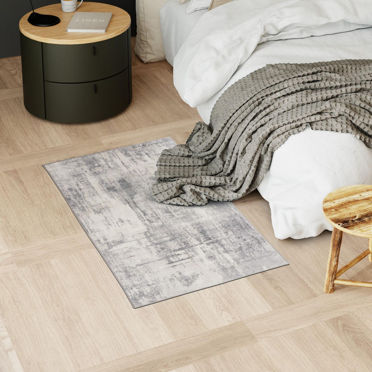 TEPPICH Vintage Design Nadira,rutschfeste Unterseite,beige/grau - Beige/Grau, Kunststoff (60/110cm) - tectake