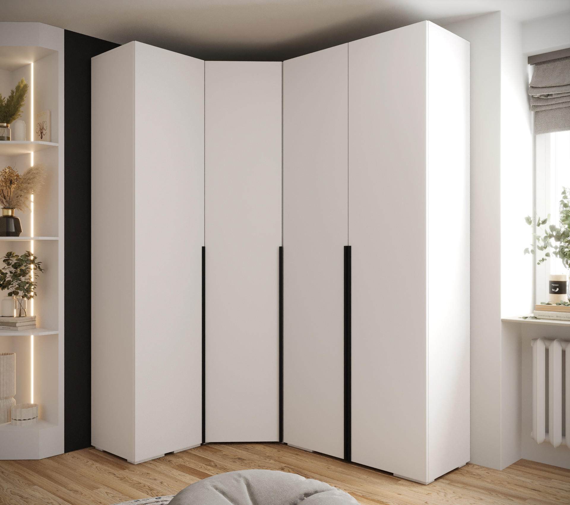 GARDEROBEN-SET 236,7/181,7/47 - Schwarz/Weiß, Holz/Kunststoff (181.7/236.7/47cm) - Abiks Möbel