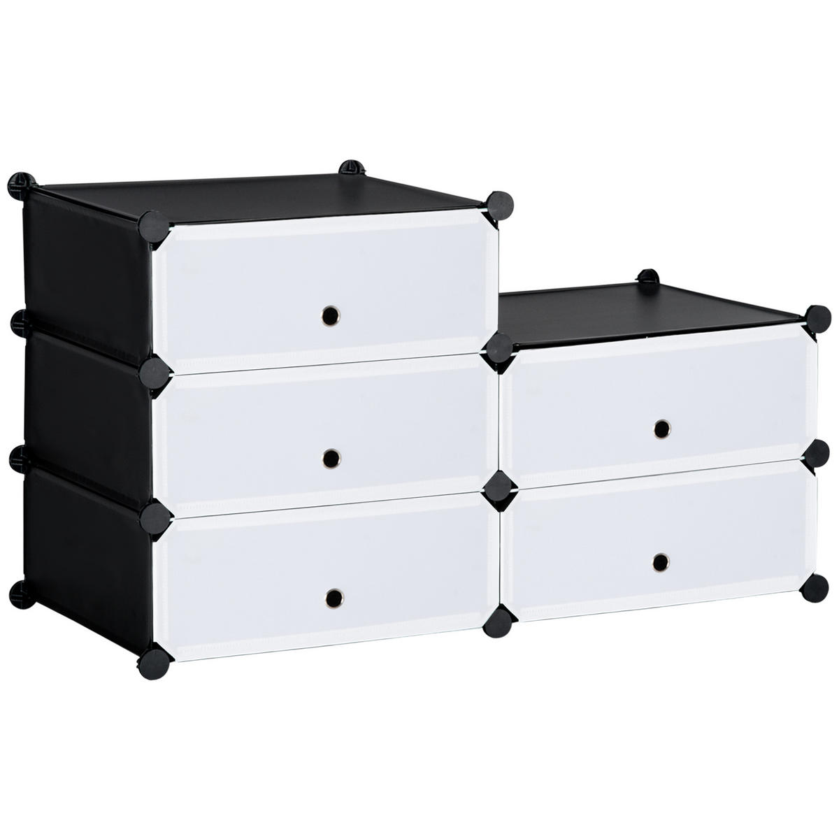 SCHUHSCHRANK Weiß 6 Fächer 49/36,5/108 cm - Weiß, Kunststoff (49/108/36.5cm) - PANGIVO