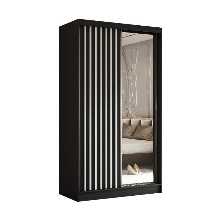 Margaret Hadas24 Schwebetürenschrank Schwarz, Weiß 120x216x61 cm