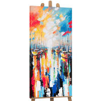 GEMÄLDE Harmonie des Meeres auf Keilrahmen 115x50 cm - Multicolor, Holz (115/50cm) - YS-art gallery