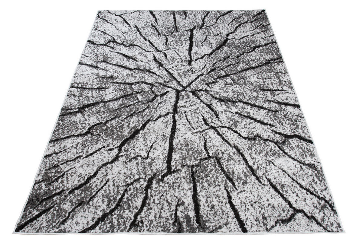 TEPPICH LUXURY Weiß Baumstamm Streifen 160/220 cm - Weiß, Textil (160/220cm) - Tapiso