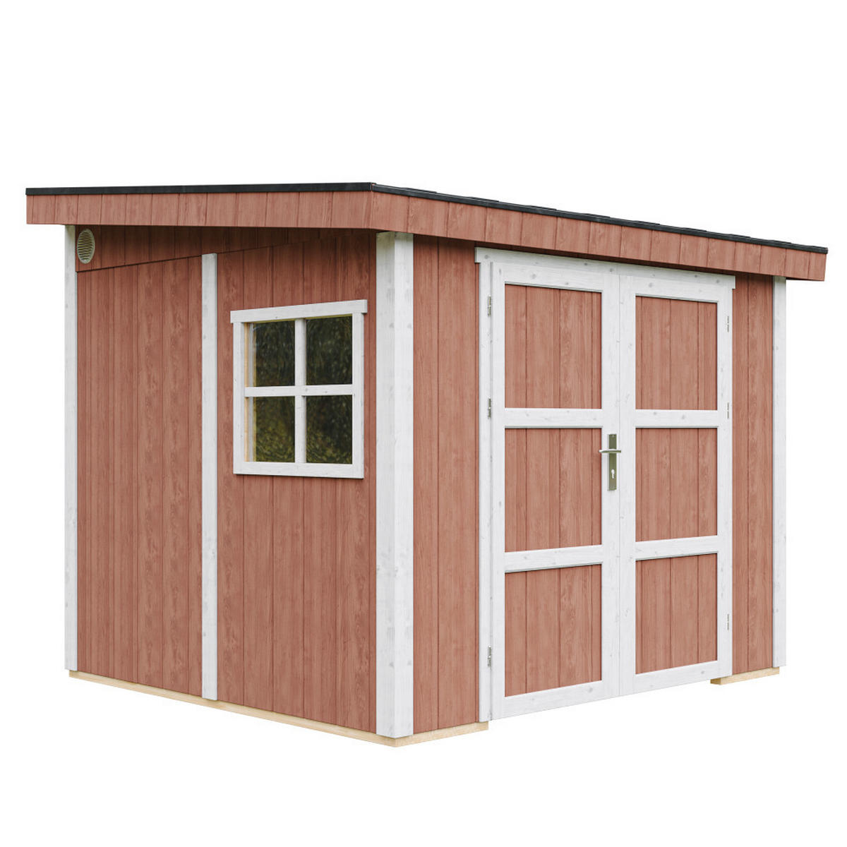 GARTENHAUS 5,9 m² - H231x248x294 cm - Ohne Boden und Seitenwand – M938B-REDWOOD RED - Rot, Holz (236/231/250cm) - Timbela
