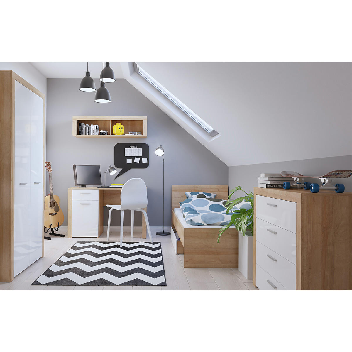 KOMMODE Nora Weiß und Holz - Weiß, Holzwerkstoff (90/88/39cm) - Petits-meubles