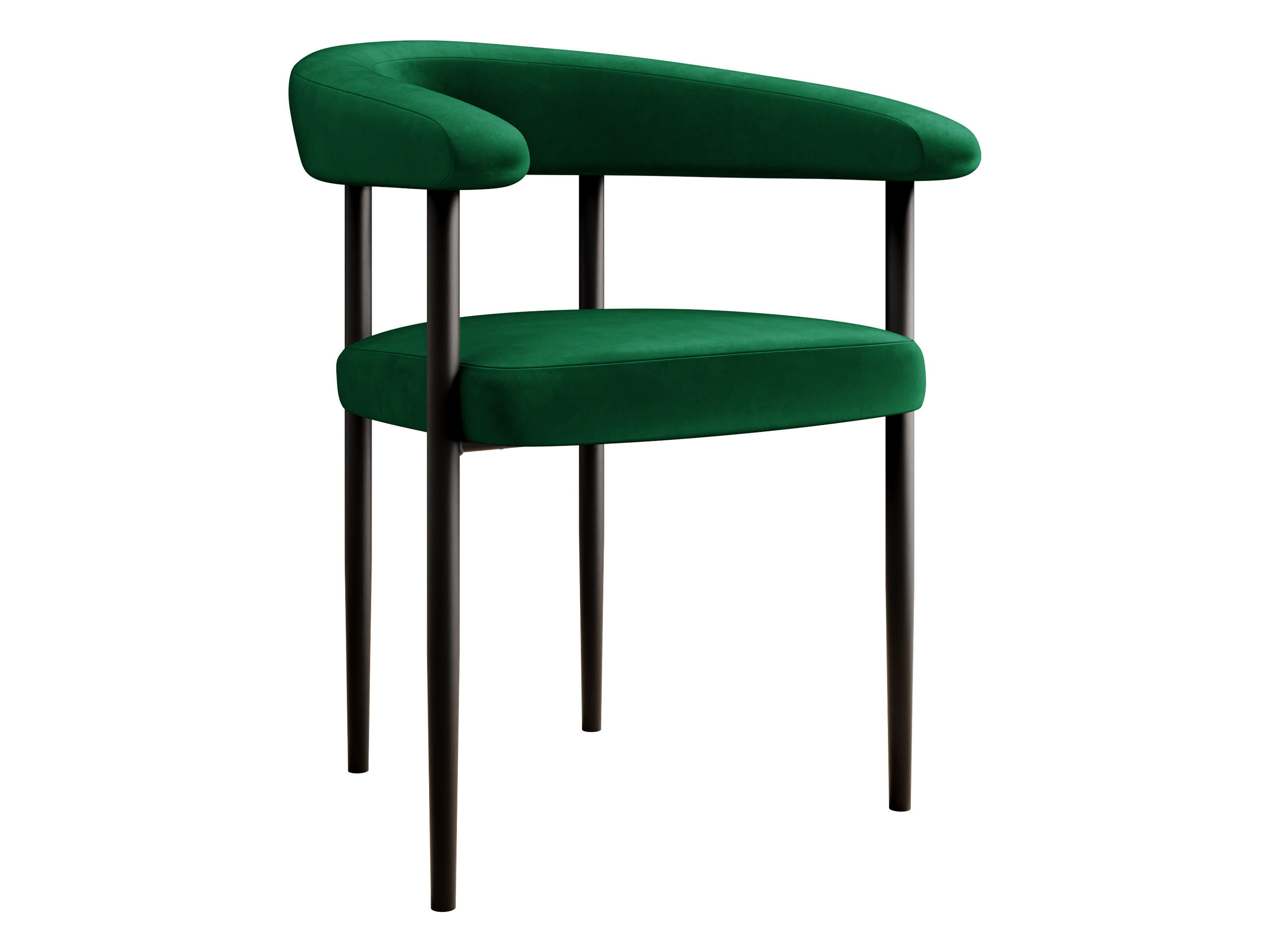 POLSTERSTUHL Aria - Schwarz/Grün, Textil/Metall (61/73/56cm) - MIRJAN24