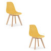ESSZIMMERSTUHL 2-er Set KITO Senffarbener Sitz, natürliche Beine - Currygelb/Naturfarben, Kunststoff (46/80/54.5cm) - Valora