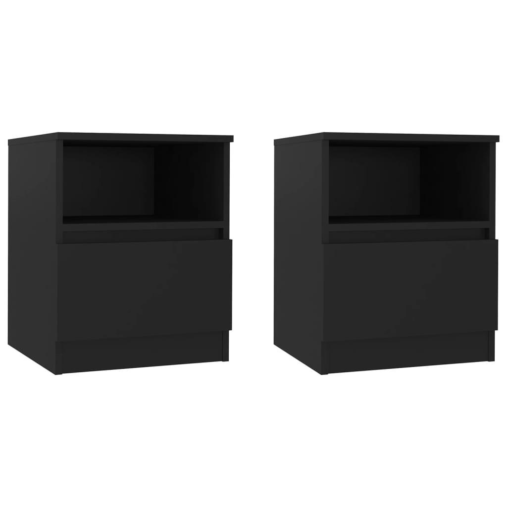vidaXL Nachttisch Schwarz 40x50x40 cm