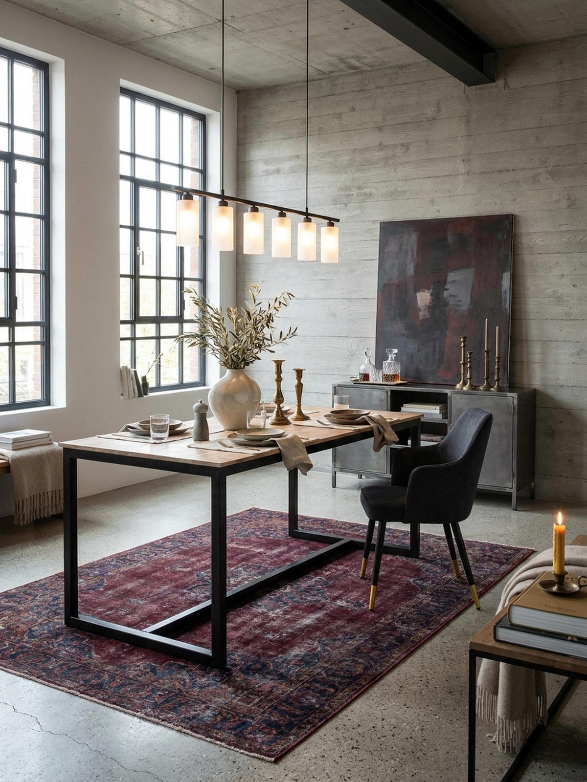 ESSTISCH Massivholz Metall Rechteckig Loft-Stil, Akazie 140x80x76 cm - Schwarz/Akaziefarben, Holz/Metall (80/140/76cm) - KADIMA DESIGN