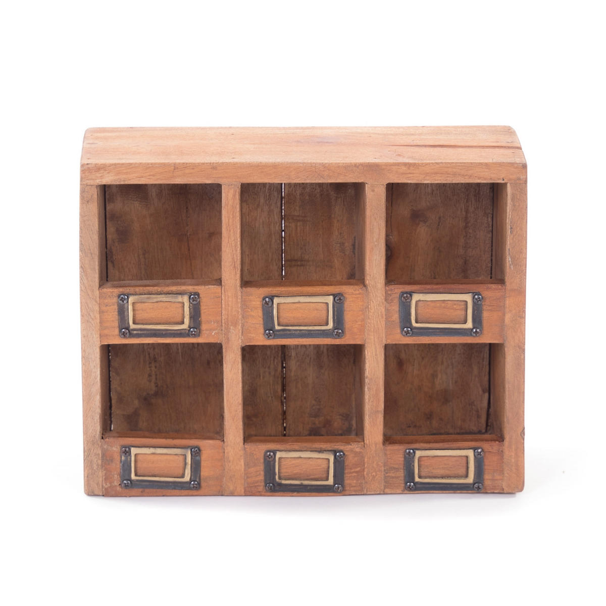 SETZKASTEN-WANDREGAL Lima Mahagoni Massivolz, 6 Fächer naturfarben - Naturfarben, Holz (30/24/10cm) - DESIGN DELIGHTS