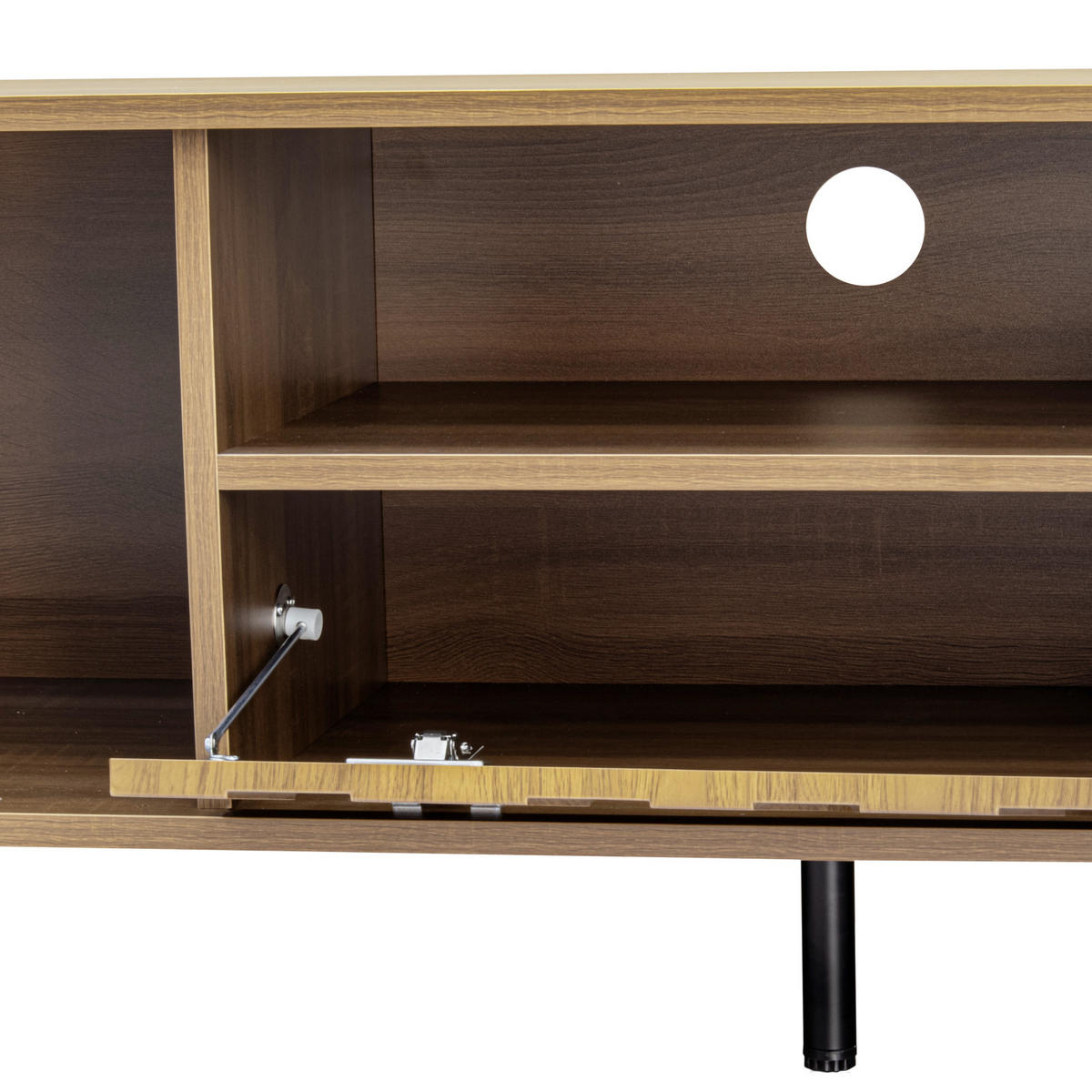 TV-LOWBOARD 160 cm mit 3 Türen und Stauraum, moderner TV-Schrank Wohnzimmer - Naturfarben, Holz (160/35/46cm) - PARAFTA HOME