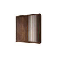 SCHWEBETÜRENSCHRANK LAMELLO 200/216/61 cm Modern Kleiderschrank 2-türig Nussbaumfarben - Nussbaumfarben, Holzwerkstoff (200/216/61cm) - MASSENO