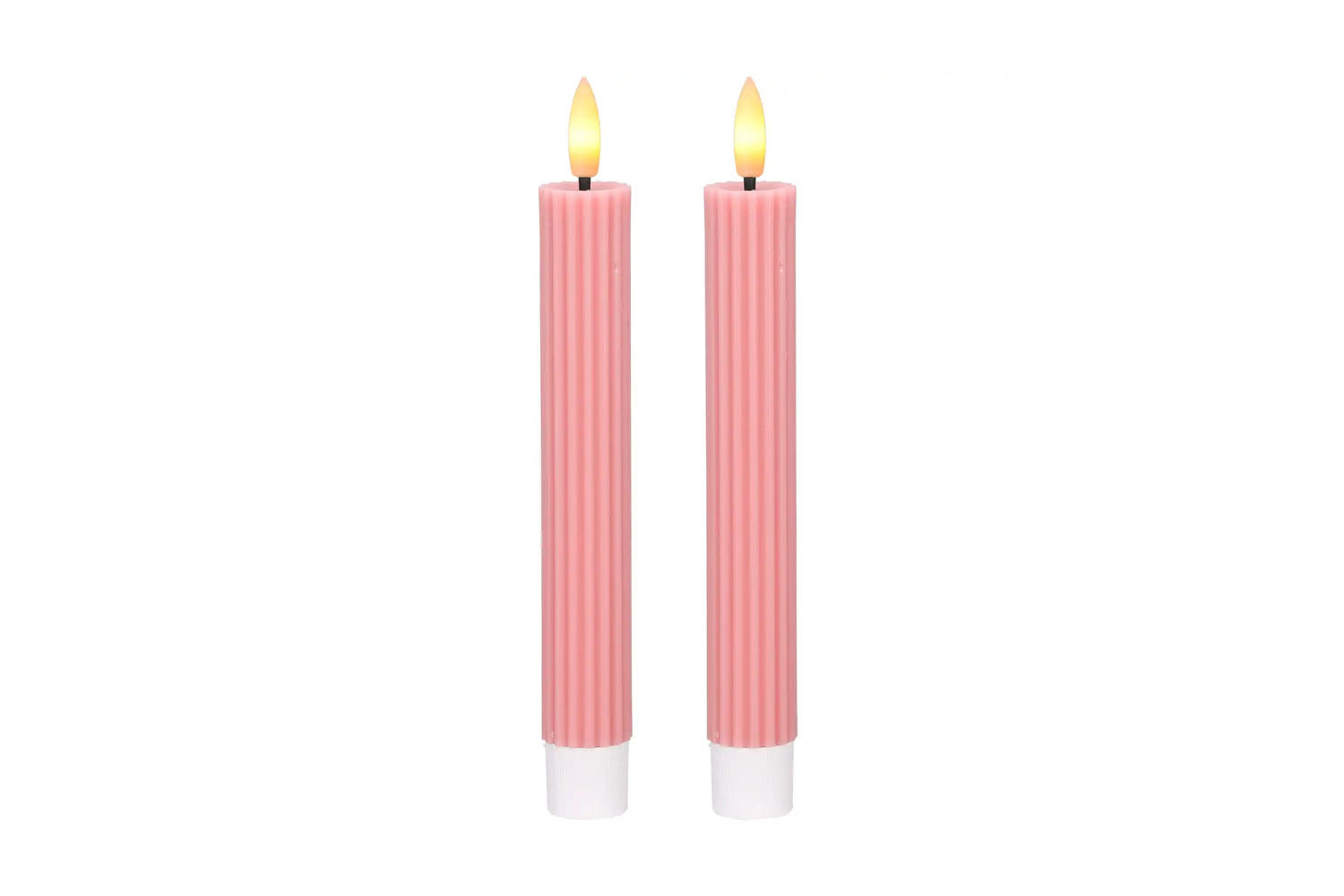 LED-KERZENSET Ø2,2x15,5 cm, Rosa - Rosa, Naturmaterialien (2.2/2.2/15.5cm) - dasmöbelwerk