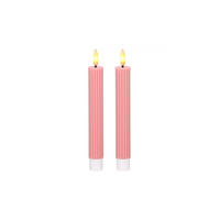 LED-KERZENSET Ø2,2x15,5 cm, Rosa - Rosa, Naturmaterialien (2.2/2.2/15.5cm) - dasmöbelwerk