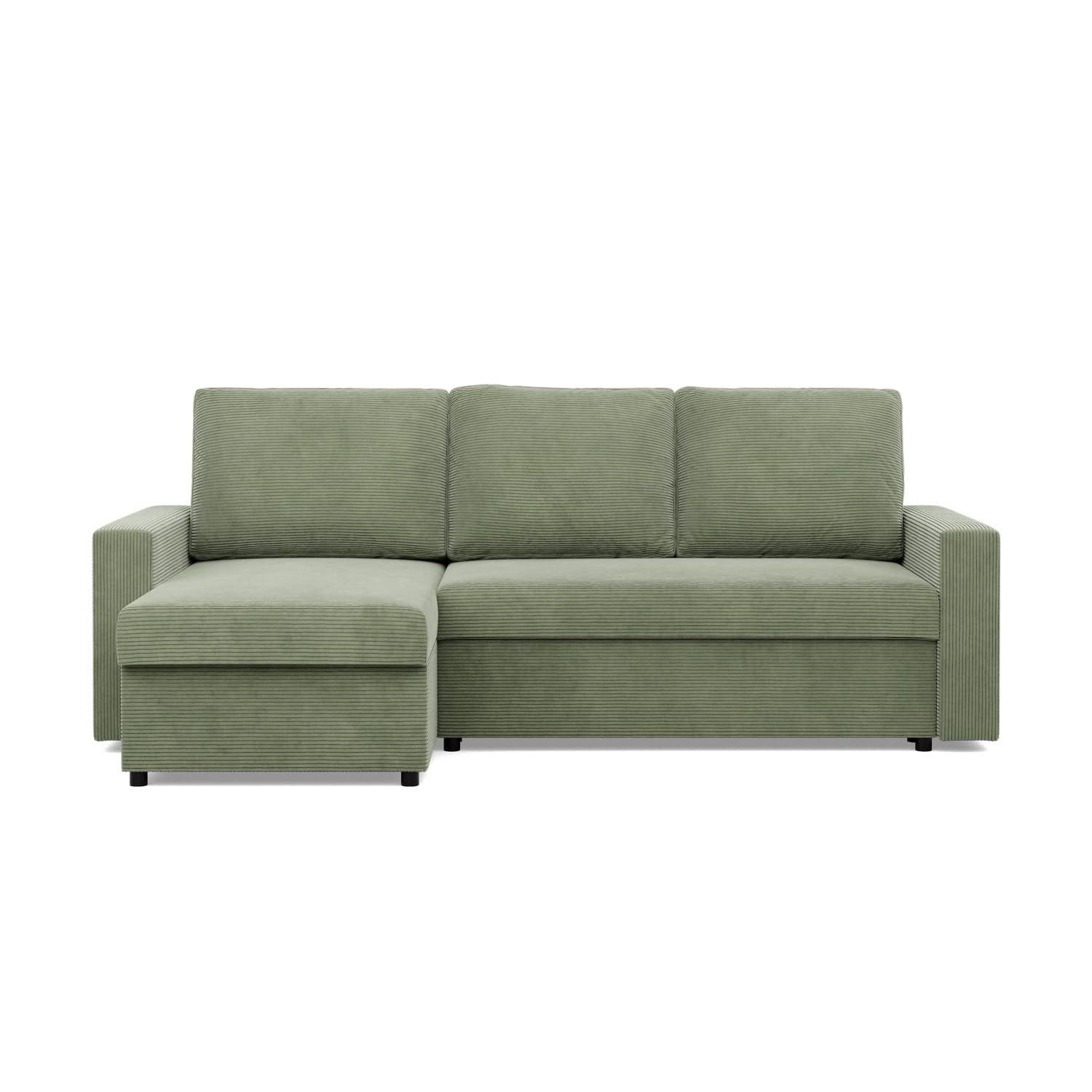 ECKSOFA MIT SCHLAFFUNKTION NEO, Cord - Grün - Hellgrün, Textil (231/140cm) - Mebligo