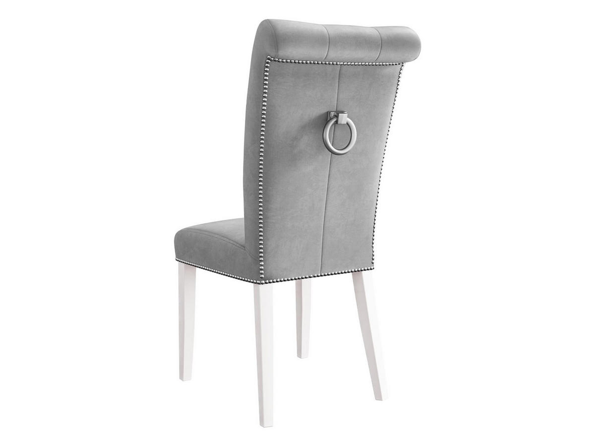 POLSTERSTUHL Christina, Holzfarbe: Weiß - Hellgrau/Weiß, Holz/Textil (47/103/68cm) - MIRJAN24