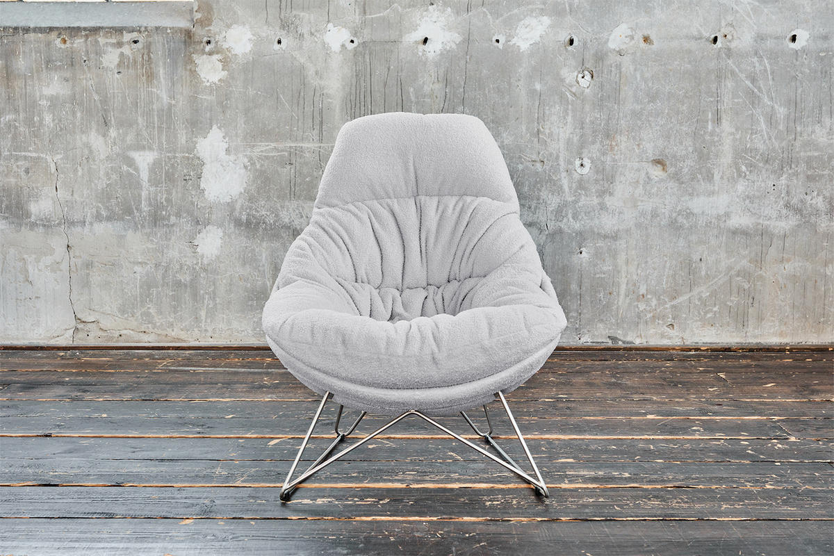 RELAXSESSEL AVON Grau Webstoff - Silberfarben/Grau, Textil/Metall (78/93/105cm) - KAWOLA