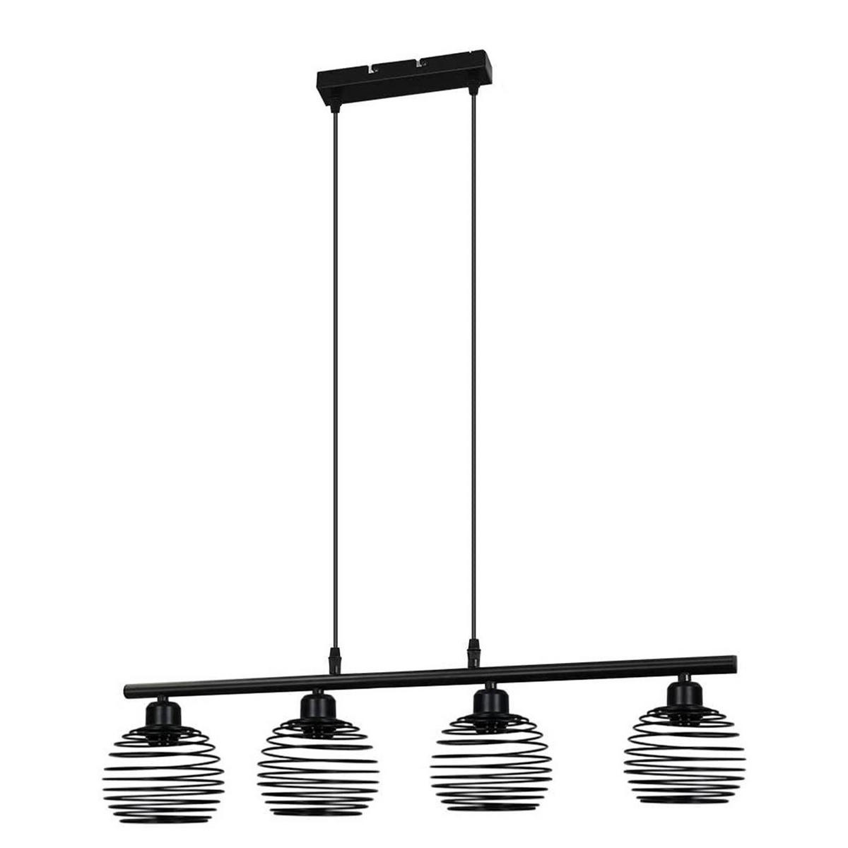 HÄNGELEUCHTE Federn 77/15/142 cm - Schwarz, Metall (77/15/142cm) - Nettlife