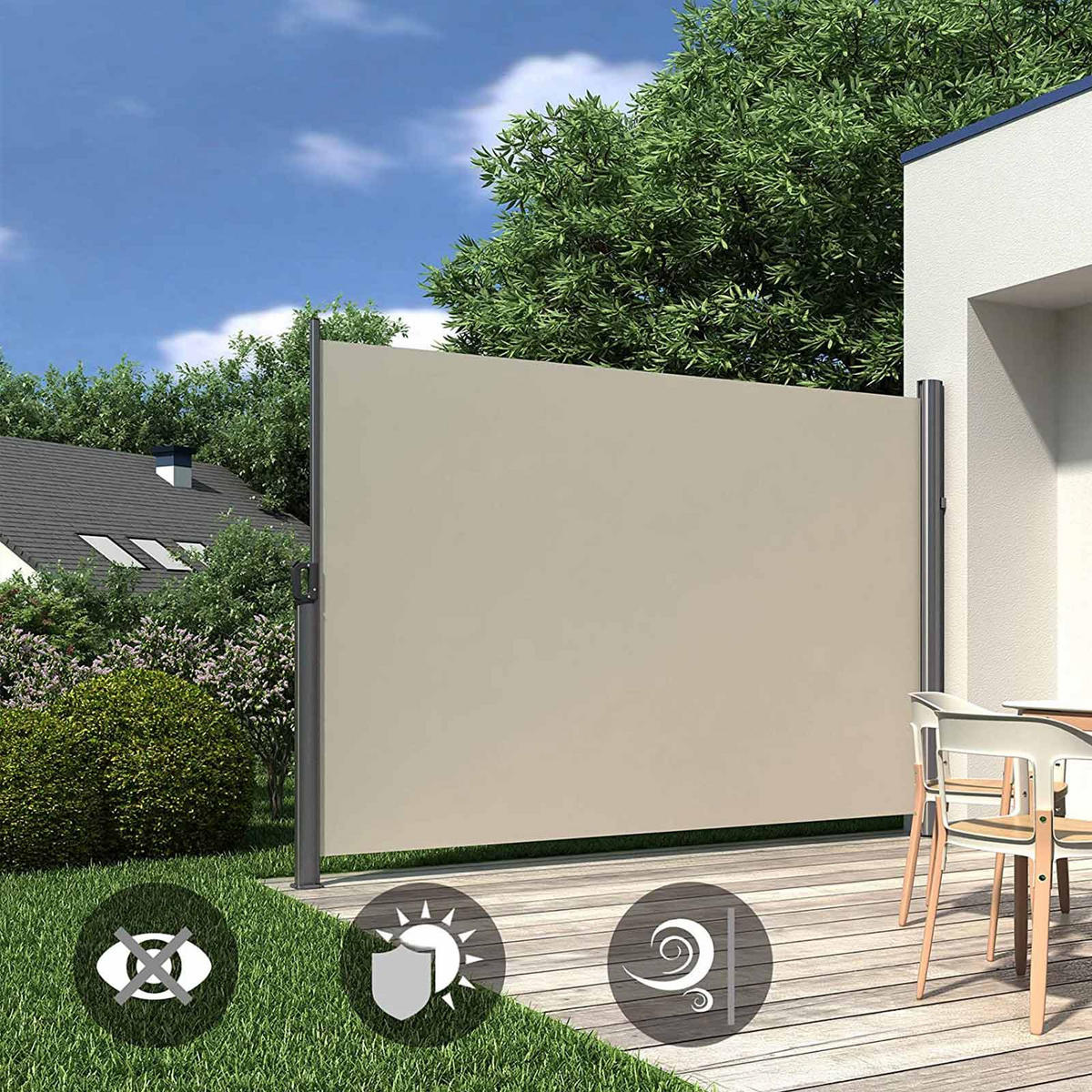 SEITENMARKISE - Perlmutt, Textil (180/10cm) - Hansiro