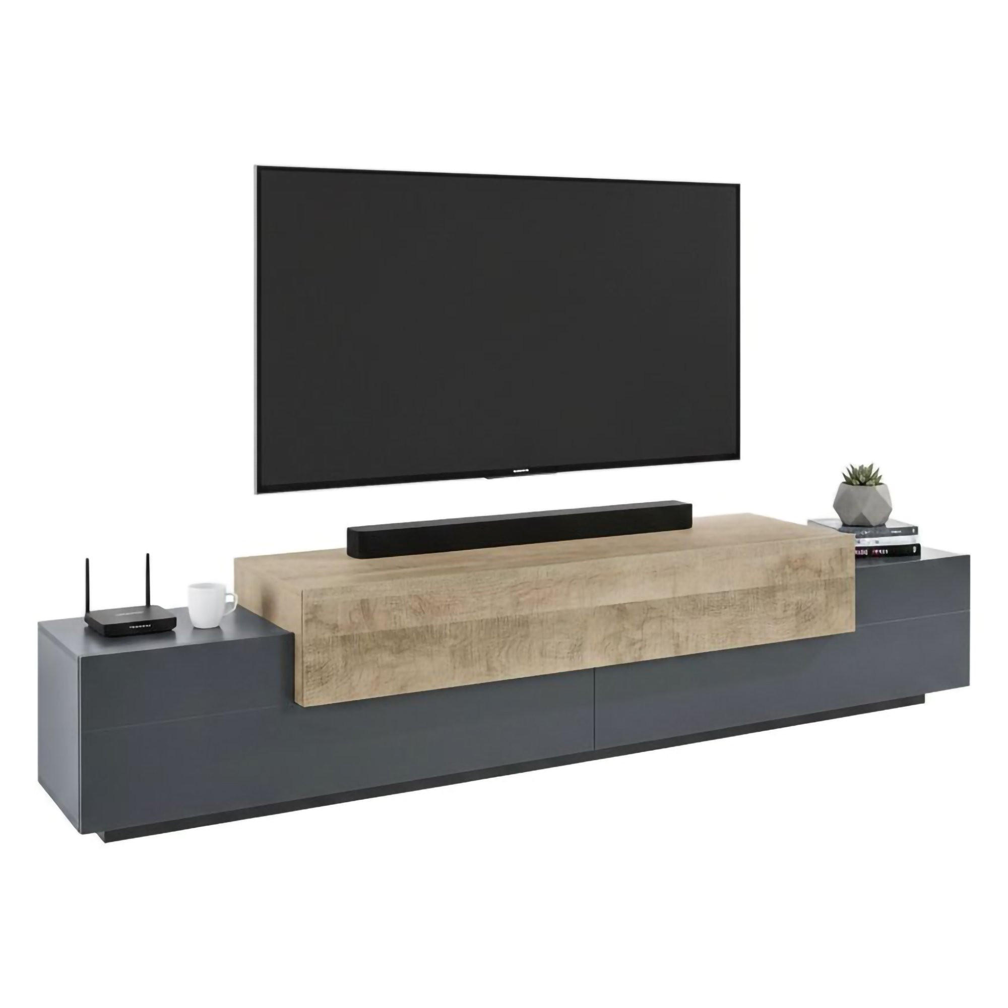 FERNSEHSCHRANK Anthrazit, Ahorn 45/240/52 cm - Schwarz, Holzwerkstoff (240/52/45cm) - DMORA