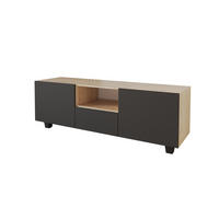 LOWBOARD ELIO-S 140x50x41 cm - Artisan / Schwarz - Schwarz/Eiche Artisan, Holzwerkstoff (140/50/41cm) - ALTDECOR