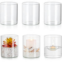 KERZENSTÄNDER 6er Set Glas Zylinder 10 cm - Transparent, Glas (8.5/10/10cm)