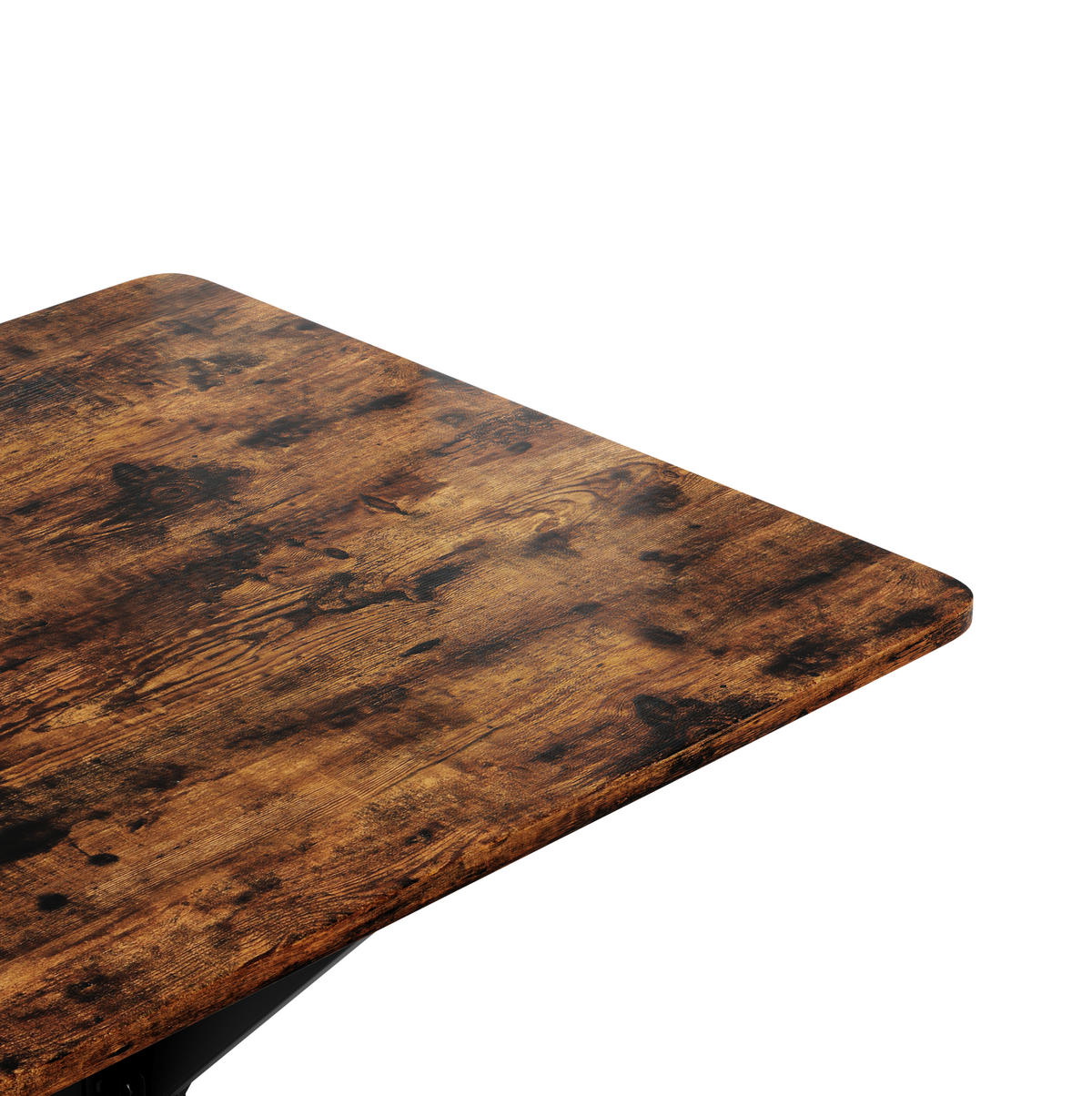BEISTELLTISCH 80/80/75 cm in Vintagebraun mit schwarzem X-Gestell - Braun, Holzwerkstoff (80/80/75cm) - BEAOK