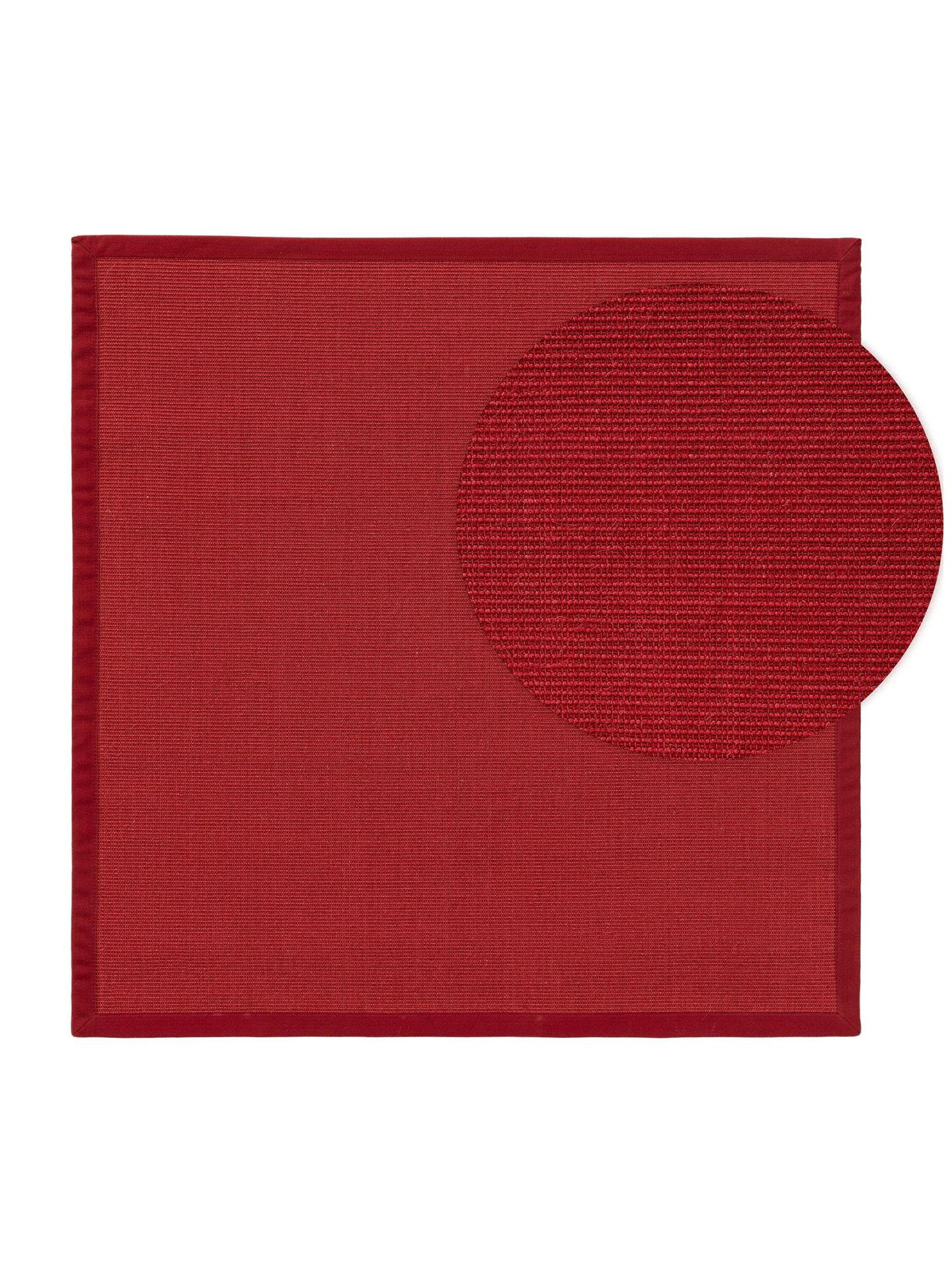 SISALTEPPICH Sana Rot 200x200 cm - Rot, Textil (200/1cm) - KUNSTLOFT