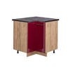 ECKUNTERSCHRANK Fame-Line Bordeaux Hochglanz 80.5 cm, AP Anthrazit - Bordeaux/Eiche Wotan, Holzwerkstoff (80.5/82/60cm) - Vicco