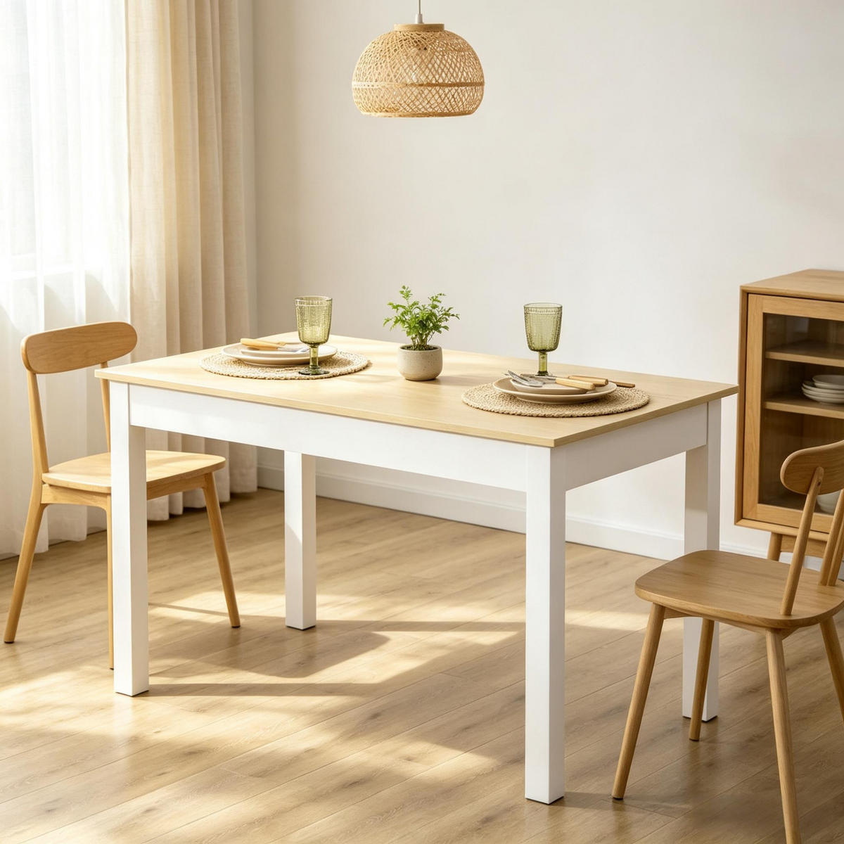 ESSTISCH 119/70/75 cm mit zeitlosem Look DE-39949 Eiche/Weiß - Eichefarben, Holzwerkstoff (70/119/75cm) - ComfortXL