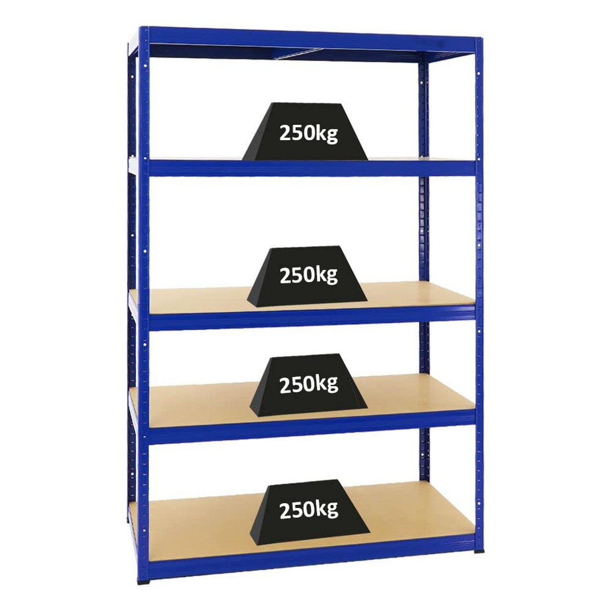 SCHWERLASTREGAL Big Elephant M 180x120x60 cm Fachlast 250 kg Blau - Blau, Metall (120/180/60cm) - PROREGAL