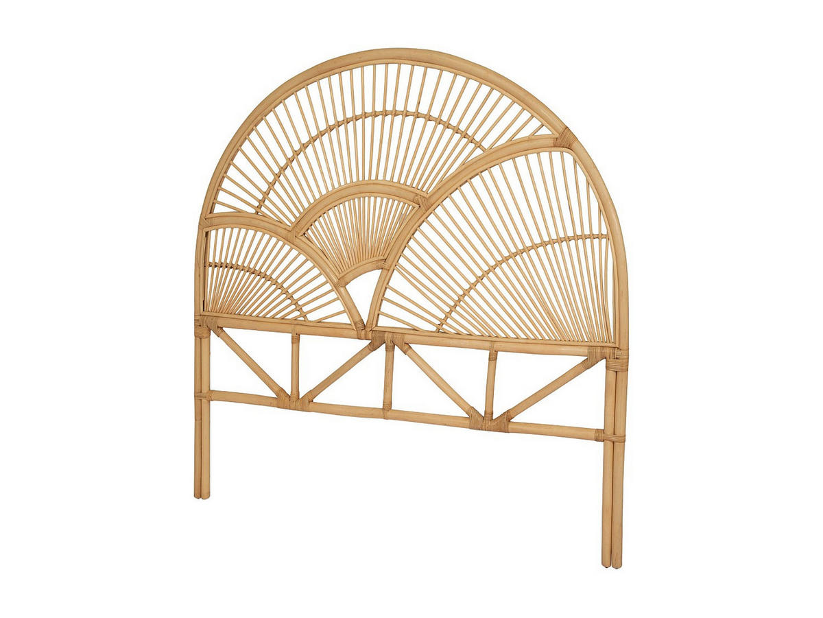 BETTKOPFTEIL - 2 -Sitzer - Rattan - naturfarben hell - EFELA - Naturfarben, Holzwerkstoff (145/130/4cm) - Vente-Unique