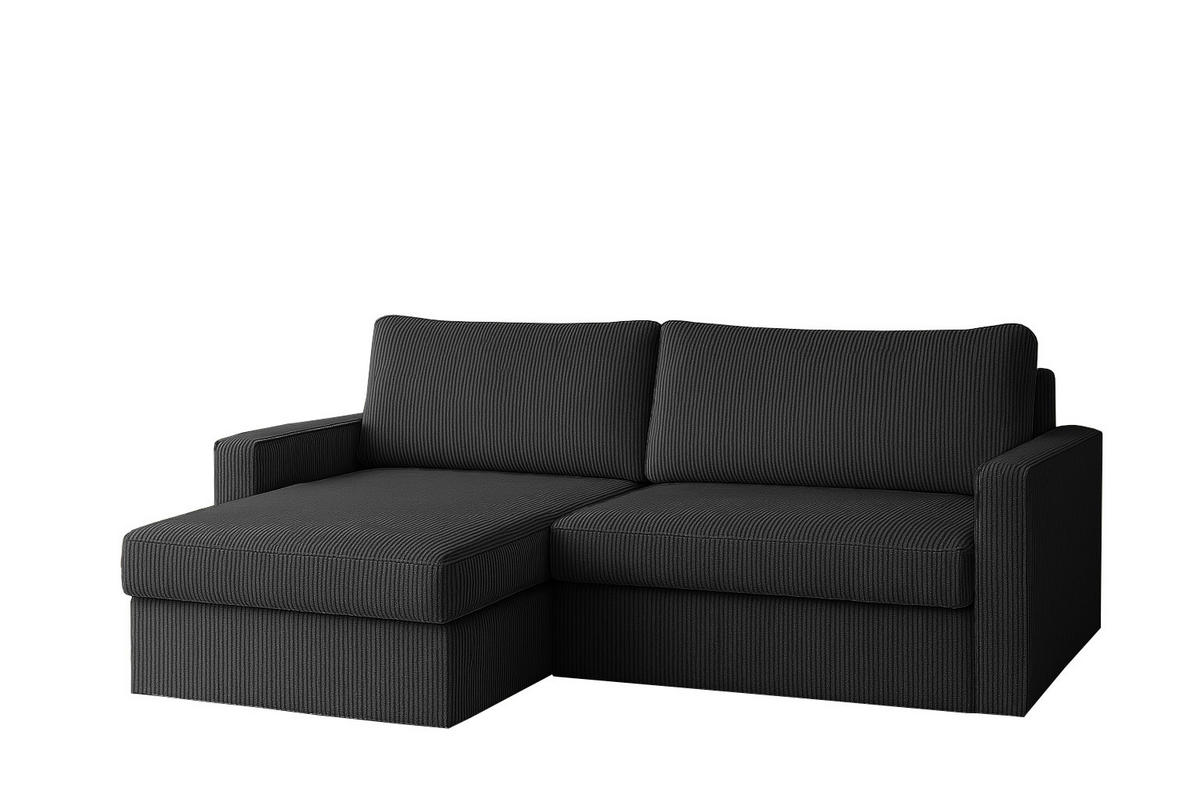 ECKSOFA Mit Schlaffunktion Und Bettzeugablage LUBEKA Stoff Poso Graphit Links - Anthrazit, Holz/Textil (140/147cm) - Kaiser Möbel