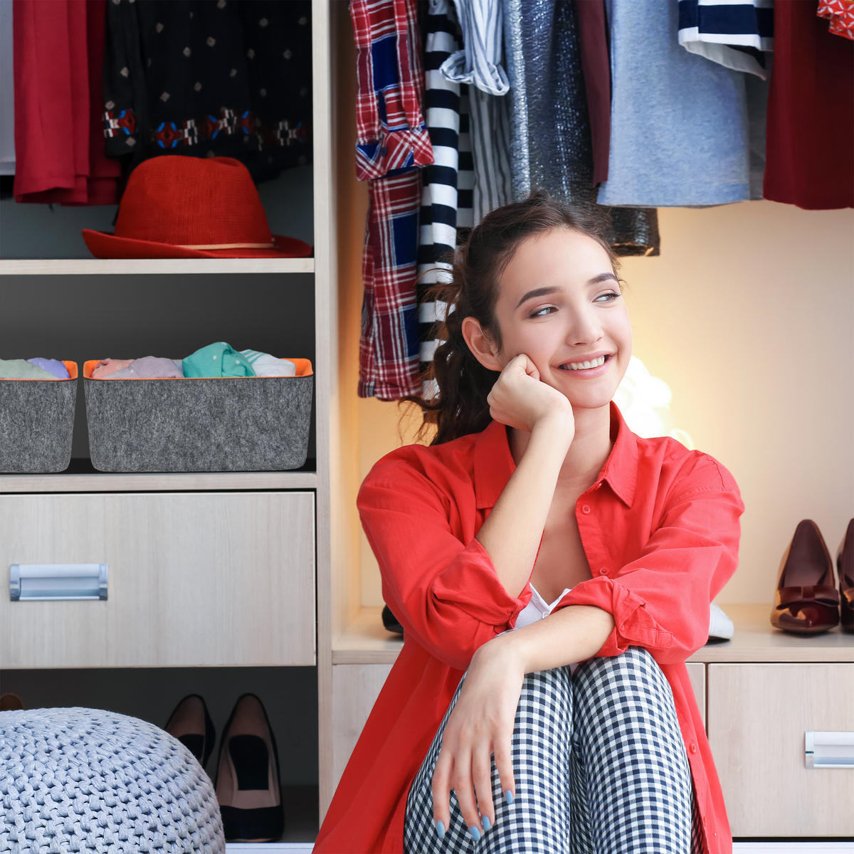 5TLG.SCHUBLADENORGANIZER - Multicolor, Textil (26.5/37.5/11.5cm) - Relaxdays