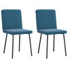ESSZIMMERSTÜHLE 2 Stk. Blau Samt 45*54*83cm - Blau, Metall (45/83/54cm) - ZMH