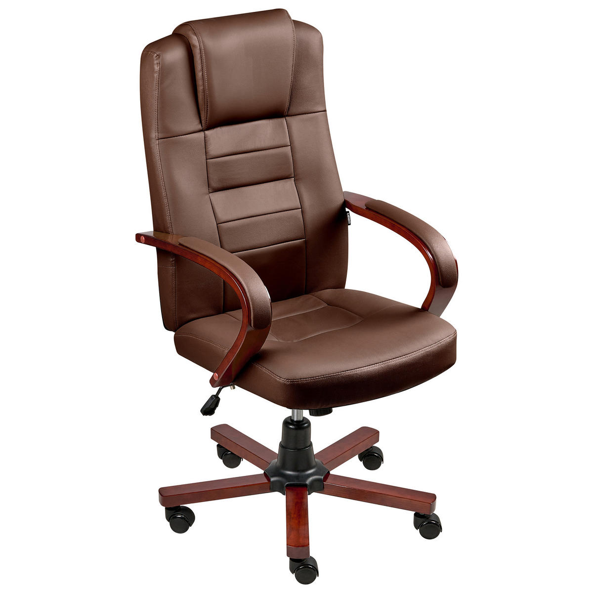 MASSAGESTUHL Dunkelbraun Diamond - Dunkelbraun/Schwarz, Leder (66/118/66cm) - Beliani