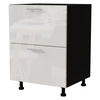 SCHUBLADENUNTERSCHRANK Essen D2A/60/1A Weiß Hochglanz / Schwarz Matt 60 / 50 / 82cm - Weiß Hochglanz/Schwarz, Holz/Holzwerkstoff (60/82/50cm) - Feldmann-Wohnen