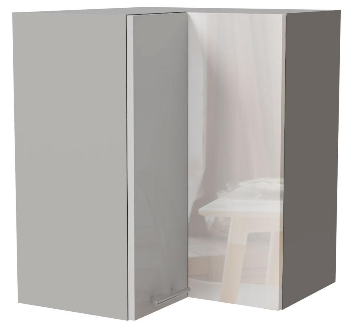 ECKHÄNGESCHRANK Essen W12/60 Weiß Hochglanz / Grau Matt 60 / 60 / 72cm - Weiß Hochglanz/Grau, Holz/Holzwerkstoff (60/72/60cm) - Feldmann-Wohnen