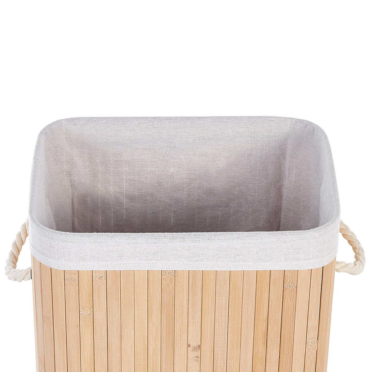 KORB Heller Holzfarbton Komari - Hellbraun/Weiß, Holz (40/60/30cm) - Beliani