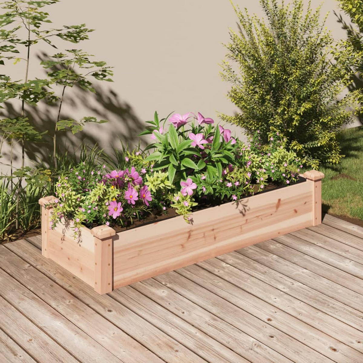 HOCHBEET mit Einsatz 120x45x25 cm Massivholz Tanne - Naturfarben, Holz (120/25/45cm)