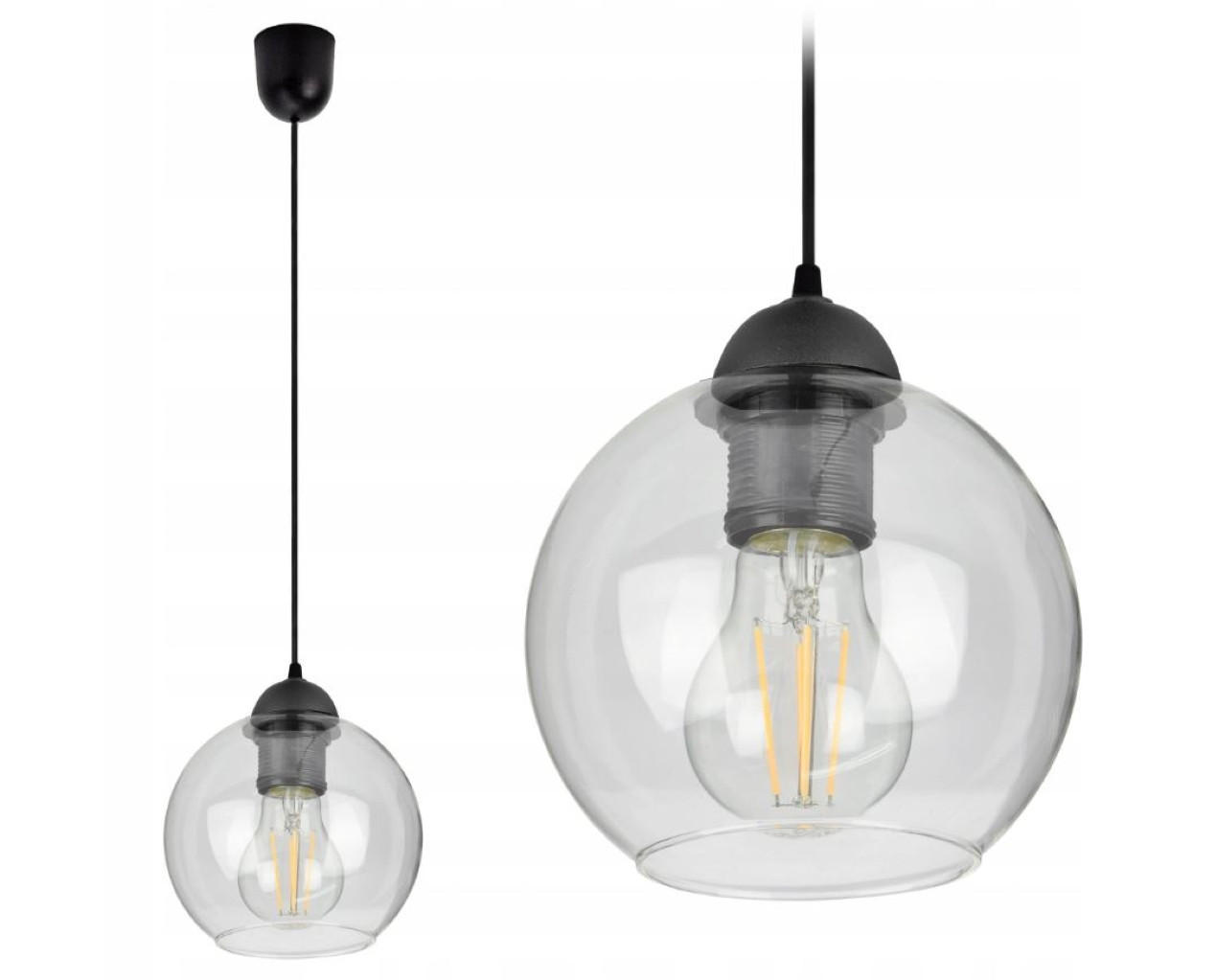 PENDELLEUCHTE Hagen - Transparent/Goldfarben, Glas/Metall (14/14/70cm) - kiki design