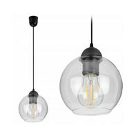 PENDELLEUCHTE Hagen - Transparent/Goldfarben, Glas/Metall (14/14/70cm) - kiki design