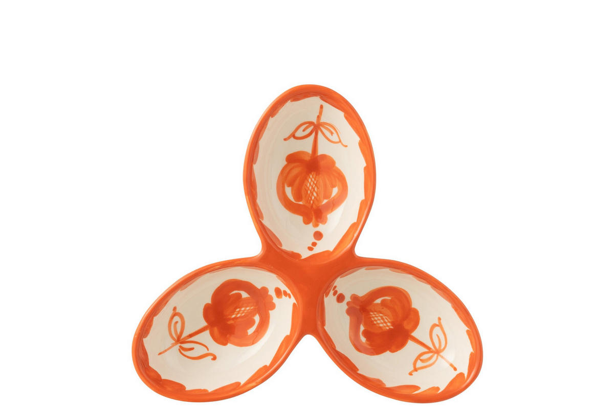 APERO-TELLER GRANADA PATTERN - Töpferei - Orange - Multicolor, Keramik (24cm) - J-Line