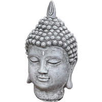 STEINFIGUR Shiva Kopf mittel frostfest Steinguss - Grau, Stein (12/24/14cm) - stoneandstyle