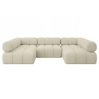 WOHNLANDSCHAFT modulares Sofa Garvo-U1 - 285x190x70 cm Beige Bouclé - Beige, Holzwerkstoff/Textil (285/70/190cm) - ALTDECOR