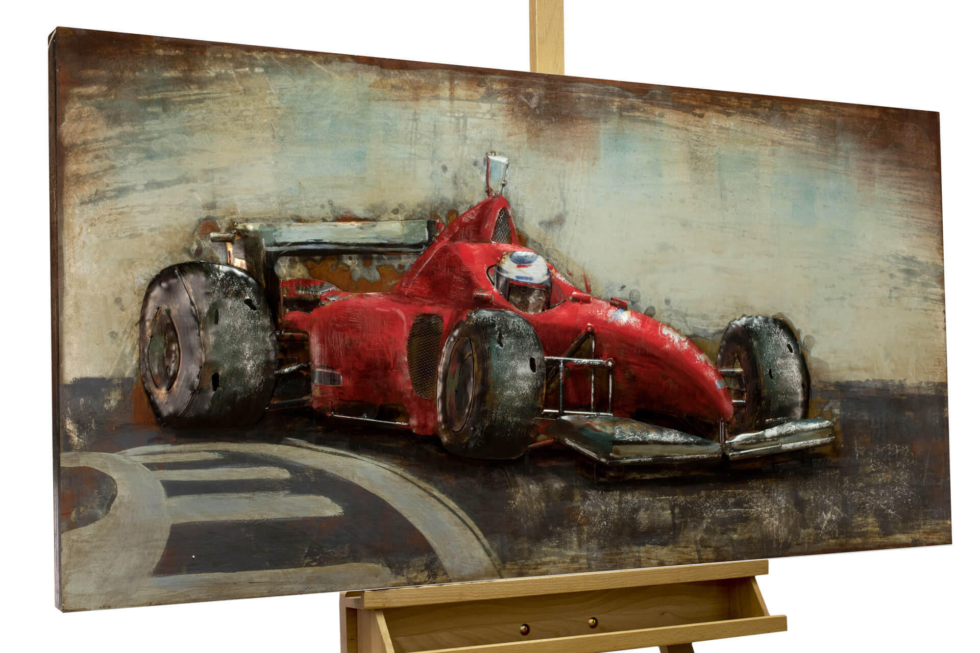 METALLBILD Rot 120/60 cm - Rot, Metall (7/60cm) - KUNSTLOFT