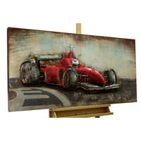 METALLBILD Rot 120/60 cm - Rot, Metall (7/60cm) - KUNSTLOFT